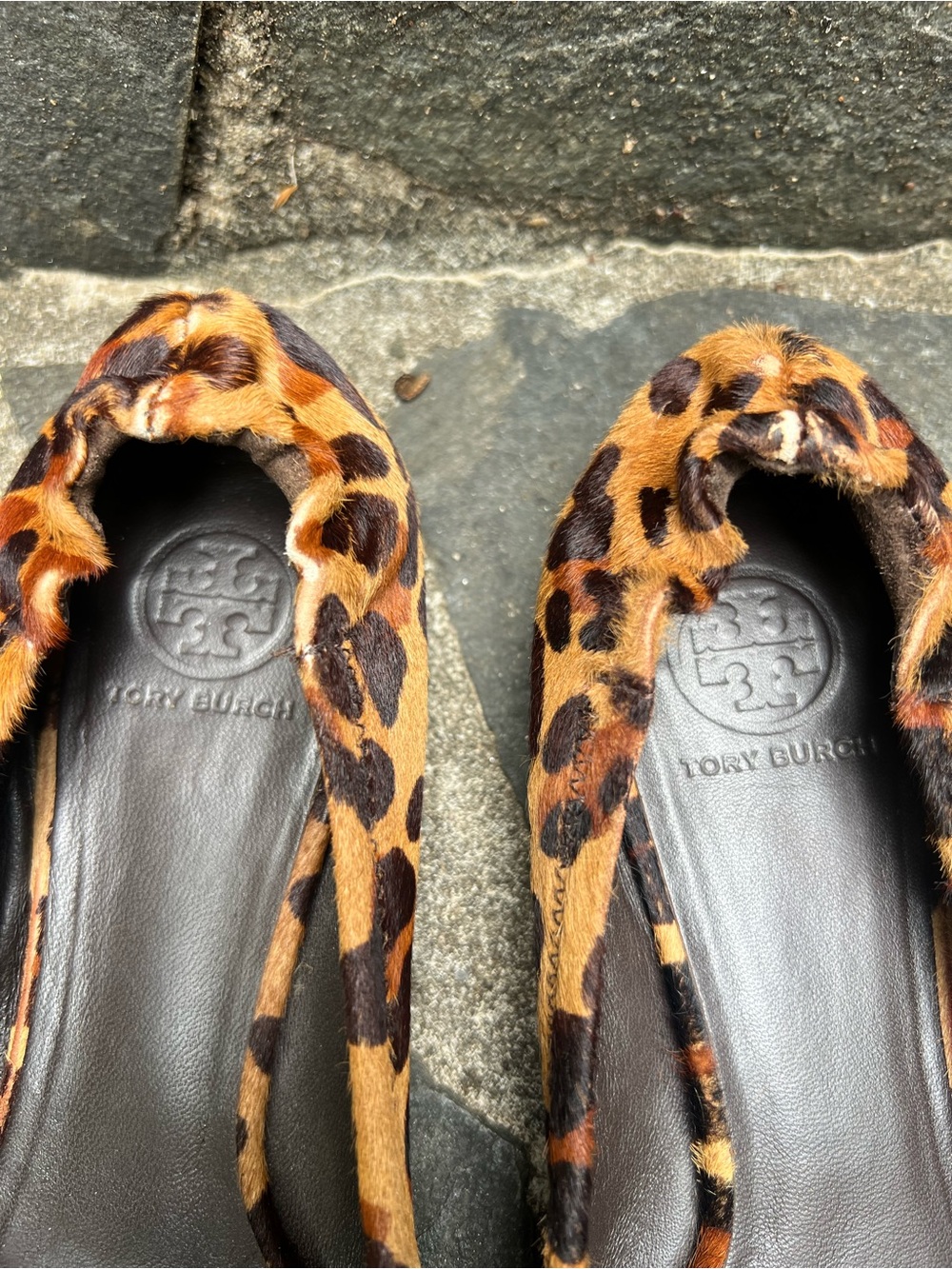 Tory Burch Calf Hair Reva Ballet Flats - Brown/Black - Picture 2 of 5